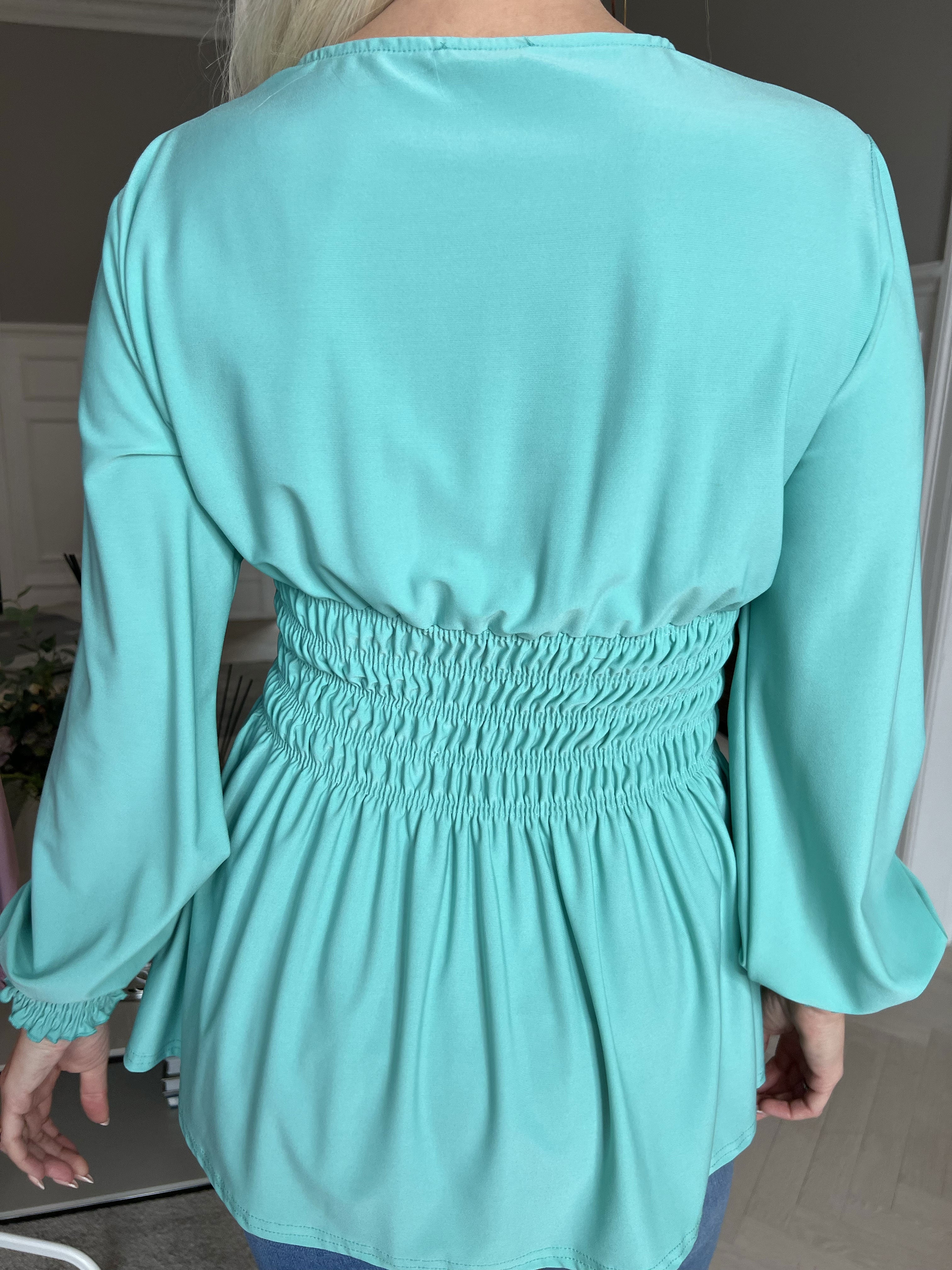 Pams Plain Shirt L/S - Bluse i elastisk stof med lange ærmer